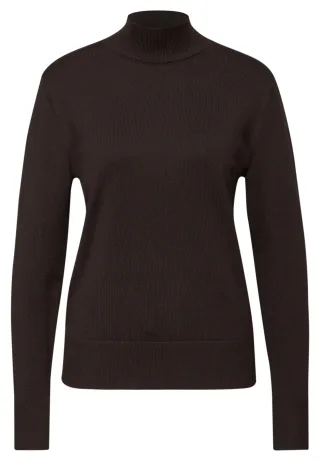 Street One - Pullover mit Turtleneck deep roast brown - Gr. - 44