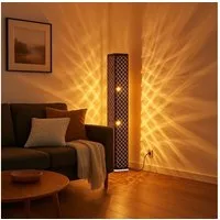 GLOBO LIGHTING Stehlampe, Leuchtmittel nicht inklusive, Stehlampe Stoff Standlampe Designleuchte schwarz