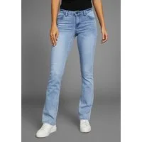 Arizona Bootcut-Jeans Ultra-Stretch normale Passform, Baby-Bootcut, Used-Look-Waschung