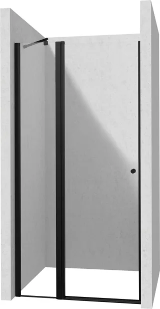 Neuesbad schwenkbar Dusche Tür, Schwarz, 120 cm mit Weißglas NB1DEKTSUN45P1