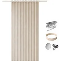 Zyronn Duschvorhang Magnet Duschvorhang Leinenoptik – Wasserabweisend, Faltbar Breite 120 cm (1-tlg), Raumteiler für Badezimmer, Dusche & Schlafzimmer