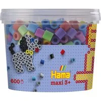 Dan Import Bügelperlen Hama Bügelperlen maxi pastell Mix 600 Stück Dose