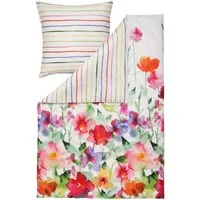 Estella Bettwäsche Aquarell 4703 985 multi, Mako-Satin, 2 teilig, Aquarell, Blumenwiese