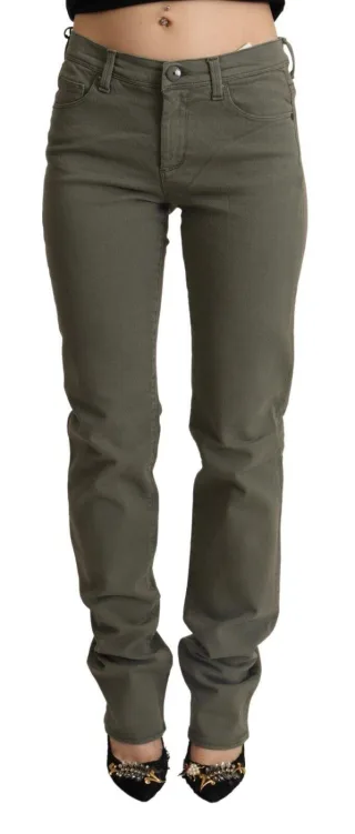 Ermanno Scervino Graue Tiefe Taille Baumwoll Skinny Denim Jeans