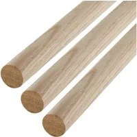 SO-TECH® Kleiderstange Garderobenstange Rundstab Holzstab zum Basteln Ø 30 mm Eiche (Spar-Set, 3 St), Länge: 50 cm
