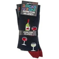 Socks 4 Fun Freizeitsocken Socks 4 Fun Weintrinker (2-er Bündel, 2-Paar, 2-Paar) lustiges Design