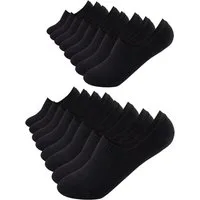FOOTNOTE Füßlinge Robinson/39-42/schwarz (8-Paar) unsichtbare Low Cut Sneakersocken, Invisible Socks mit Silikon