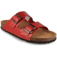 Tuffeln Leder-Sandalen 'Föhr' mit Korkfußbett Zweischnaller Pantolette Hausschuh mit weichem Tieffussbett