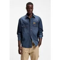 HUGO Jeanshemd Ebant Oversize Fit, reine Baumwolle