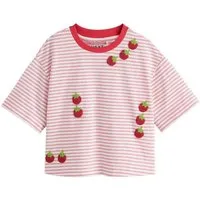 Next T-Shirt Kastiges Oversized Fit T-Shirt mit Tomate/Perlen (1-tlg)