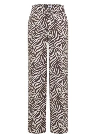 CECIL - Straight Leg Hose mit Zebraprint brown cacao - Gr. - 30