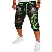 Jaylvis Bermudas Herren Short 3/4 Hose Kurze Jogginghose Sport Marine Royal Elastikbund mit Tunnelzug, aus Baumwolle