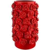 GILDE Tischvase Vase zylindrisch Roses rot H. 30,5 cm (1 St)