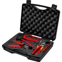 Werkzeugkoffer Photovoltaik, für Solar-Steckverbinder MC4, Werkzeug-Set schwarz, 7-teiliges Sortiment, für Kabel bis 6mm²