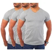 Young & Rich T-Shirt Herren Uni Basic V-neck V-Ausschnitt Unterziehshirt 1700 V-Ausschnitt unifarben kurzarm slim fit