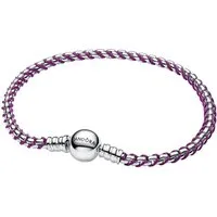 Pandora Charm-Armband Damen-Silber Veneziakette Lila