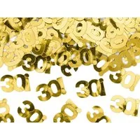 partydeco Streudeko, Konfetti Zahl 30 2x1cm 15g Gold