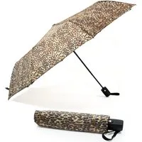 Gravidus Taschenregenschirm Taschenschirm Leopardenmuster Automatik 8 Streben Fiberglas 100 cm