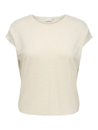 ONLY CARMAKOMA - CARCLAUDIA S/S GLITTER TOP NOOS Cloud Dancer