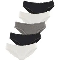 Vivance Jazz-Pants Slips (5er-Pack) aus elastischer Baumwolle, mit Spitzenabschluss