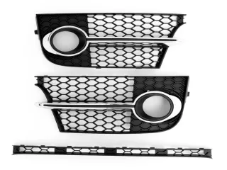 Stoßstange Gitter Waben Chrom Schwarz Links + Rechts für Audi TTS 8J ab 2011-2014