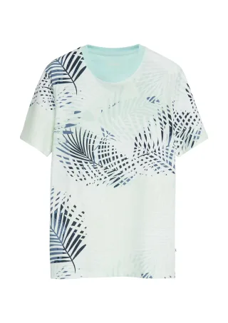 s.Oliver - T-Shirt türkis/mehrfarbig - Gr. - XXL