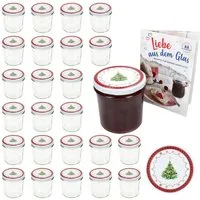 MamboCat Einmachglas 25er Set Sturzglas 350ml Einmachglas + TO-Deckel 82 Weihnachtstraum, Glas