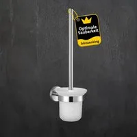 Bürstenking WC-Reinigungsbürste WC-Garnitur Toilettenbürste mit Halter – Edelstahl matt, Serie 190, (Serie 190, Serie 190), Rostfrei, langlebig, platzsparend, hygienisch