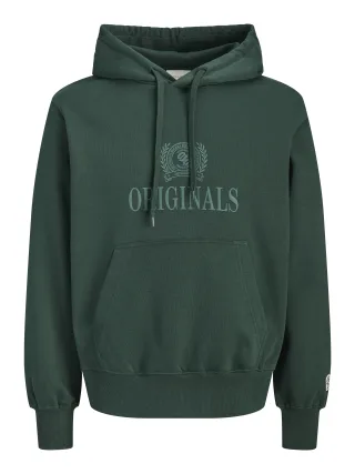 JACK&JONES - JORFREDERIKSBERG MONOGRAM SWEAT HOOD SN Pine Grove - Gr. - L