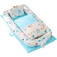 SEHAUSEU Kuschelnest Bettnestchen Babylounge Babykokon mit Decke und Kissen Wickelauflage