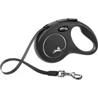flexi Flexileine FLEXI Rollleine New CLASSIC Gurt - 5m, bis 15kg Farbe: Schwarz