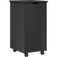 vidaXL Schranksystem Rollschrank Mit Rad Grau 34 x 39 x 65,5 cm Massivholz Kiefer (1-St)