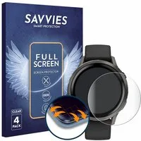 Savvies Displayschutzfolie Fullscreen Schutzfolie für Garmin Venu 4 (41 mm), 4 Stück, Displayschutz Folie Fullcover Klar Transparent