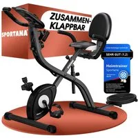 Sportana Heimtrainer Eagle 4 (1-tlg), Klappbar Fitnessfahrrad mit App 16 Stufen Pulssensoren Hüfttrainer