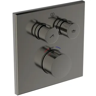 Ideal Standard Unterputz-Thermostat Ceratherm Navigo eckig 2 Verbraucher, Magnetic Grey, A8581A5 A8581A5