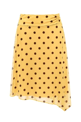 Hohe-taillierte Polka-Dot Tüll-Midi-Rock