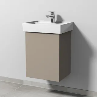 Sanipa 3way Waschtischunterbau zu Villeroy & Boch Collaro Waschtisch mit 1 Tür, Sandgrau-Matt SF83067
