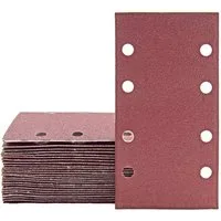 MioTools Schleifpapier 180 x 93 mm 8-Loch Klett-Schleifblätter für Schwingschleifer, Normalkorund, 50 Stk., K100
