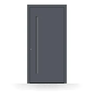 Haustür Aluminium, Basic Dormagen, Anthrazitgrau Feinstruktur, 700 x 1700 mm, DIN links nach innen öffnend, individuell konfigurieren