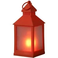 MARELIDA LED Laterne LED Laterne mit Flammeneffekt flackernd 24cm Batteriebetrieb orange, LED Classic, ultra-warmweiß / bernstein (1800K bis 2100K)