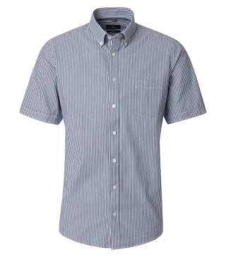 CASAMODA - Casual Fit: Kurzarm Freizeithemd blau - Gr. - 3XL