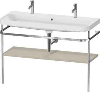 Duravit Happy D.2 Plus c-shaped Set mit Metallkonsole Taupe Seidenmatt 1175x490x850 mm - HP4849O6060 HP4849O60600000