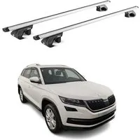 OMAC Dachträger Grundtäger für Skoda Kodiaq 2016-2024 90kg Aluminium Silber 2 tlg ABE (2-St), Wasserbeständig,Abnehmbar,Multifunktional,Leichtgewichtig