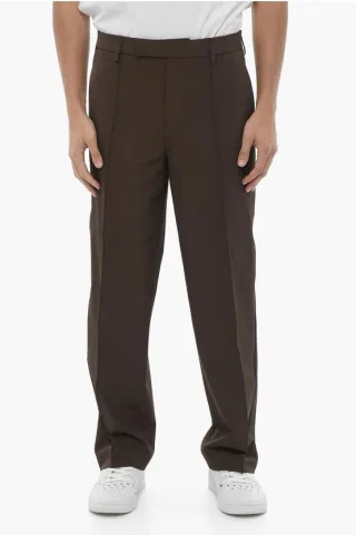 Gerade geschnittene Slim Fit-Piesenhose in Braun