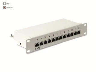 RED4POWER CAT.6a Patchpanel R4-N106S, 12-fach, 10", schwarz