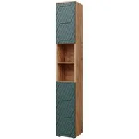 Vicco Hochschrank Irma, Goldkraft Eiche/Grün, 30 x 192 cm (1-St)