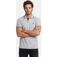 U.S. Polo Assn. Poloshirt USTristaan Klassisches Shirt mit Knopfleiste und Logostickerei Herren Piqué aus Baumwolle mit Kontraststreifen