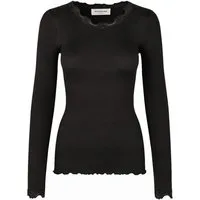 rosemunde Longsleeve Babette silk shirt mit Seide Langarm, mit Spitze, feminin, bequem, Seidenmix
