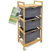 HEIMWERT Wäschekorb Wäschekorb Regal 3 Fächer Wäschesortierer Wäschesammler, 44 x 34,5 x 96 cm groß für Badezimmer und Schlafzimmer