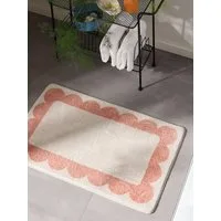 benuta Badematte Frame, Höhe 6 mm, Kunstfaser, rechteckig, Kunstfaser, Bordüre, Contemporary, Badezimmer